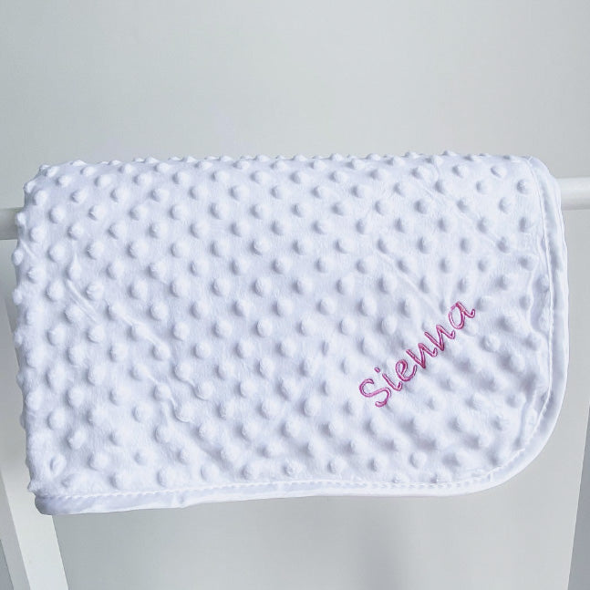 White Personalised Baby blanket