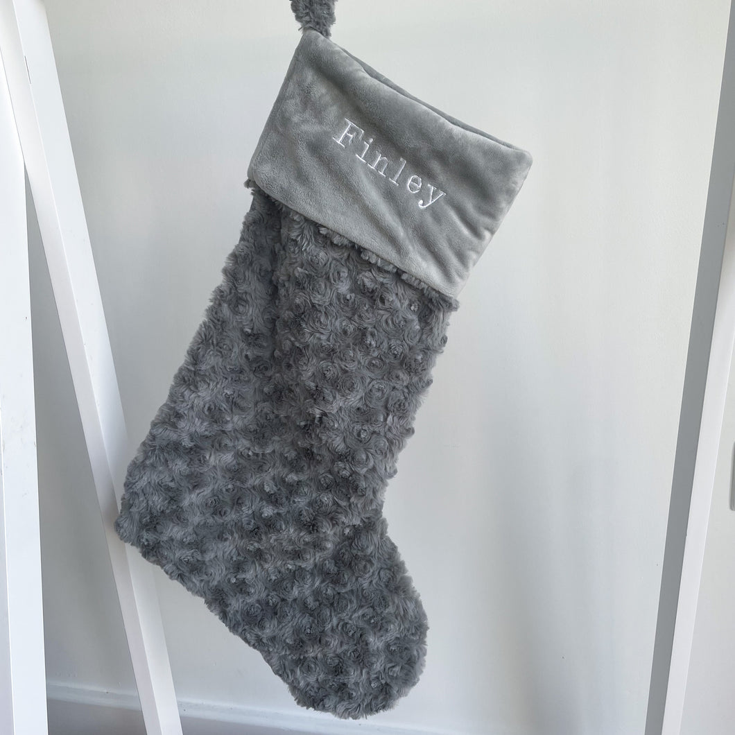 Premium Grey Christmas Stocking